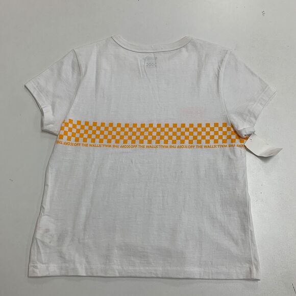 Vans Tee Shirt Womens S White/Yellow Baby Checkerboard Cotton Graphic Crew Neck - Picture 14 of 16
